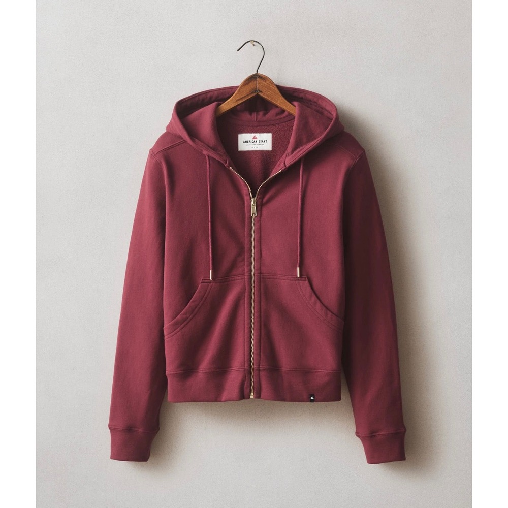 NWOT American Giant Relaxed Classic Full Zip Hoodie Small Cotton Pomegranate